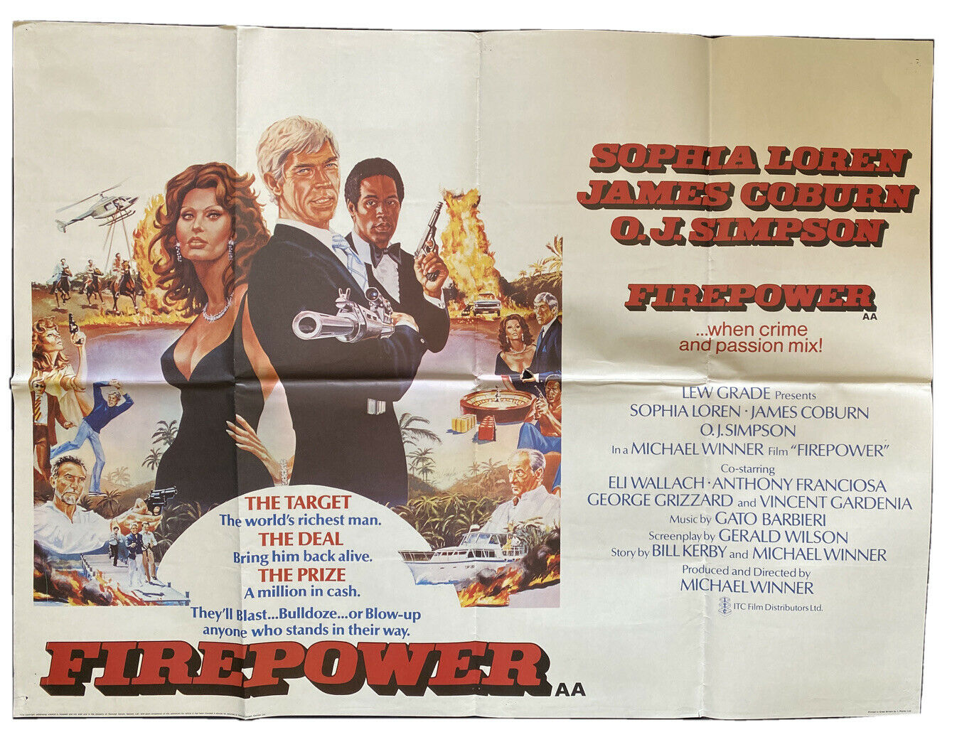 ORIGINAL UK QUAD POSTER - Firepower - 1979 - 30" x 40" - (6555)