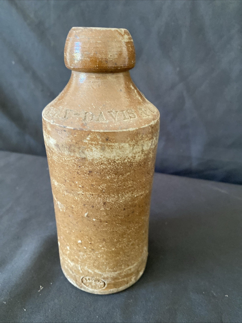 Salt Glaze Stoneware Ginger Beer Bottle Bourne Denby May Davis & Co -(1009)