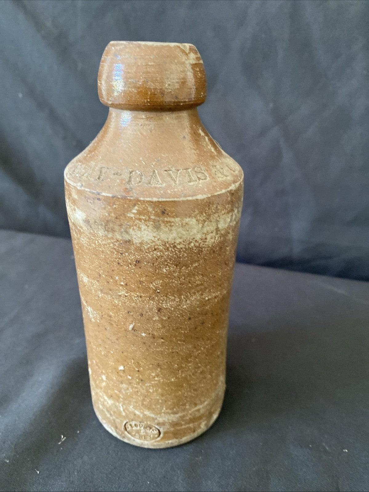 Salt Glaze Stoneware Ginger Beer Bottle Bourne Denby May Davis & Co -(1009)