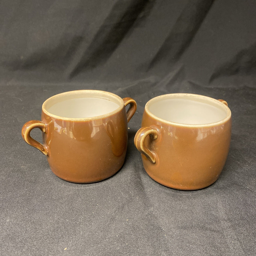 Pillivuyt Mehun France 2 x Two handled cups Rare Vintage - (1748)