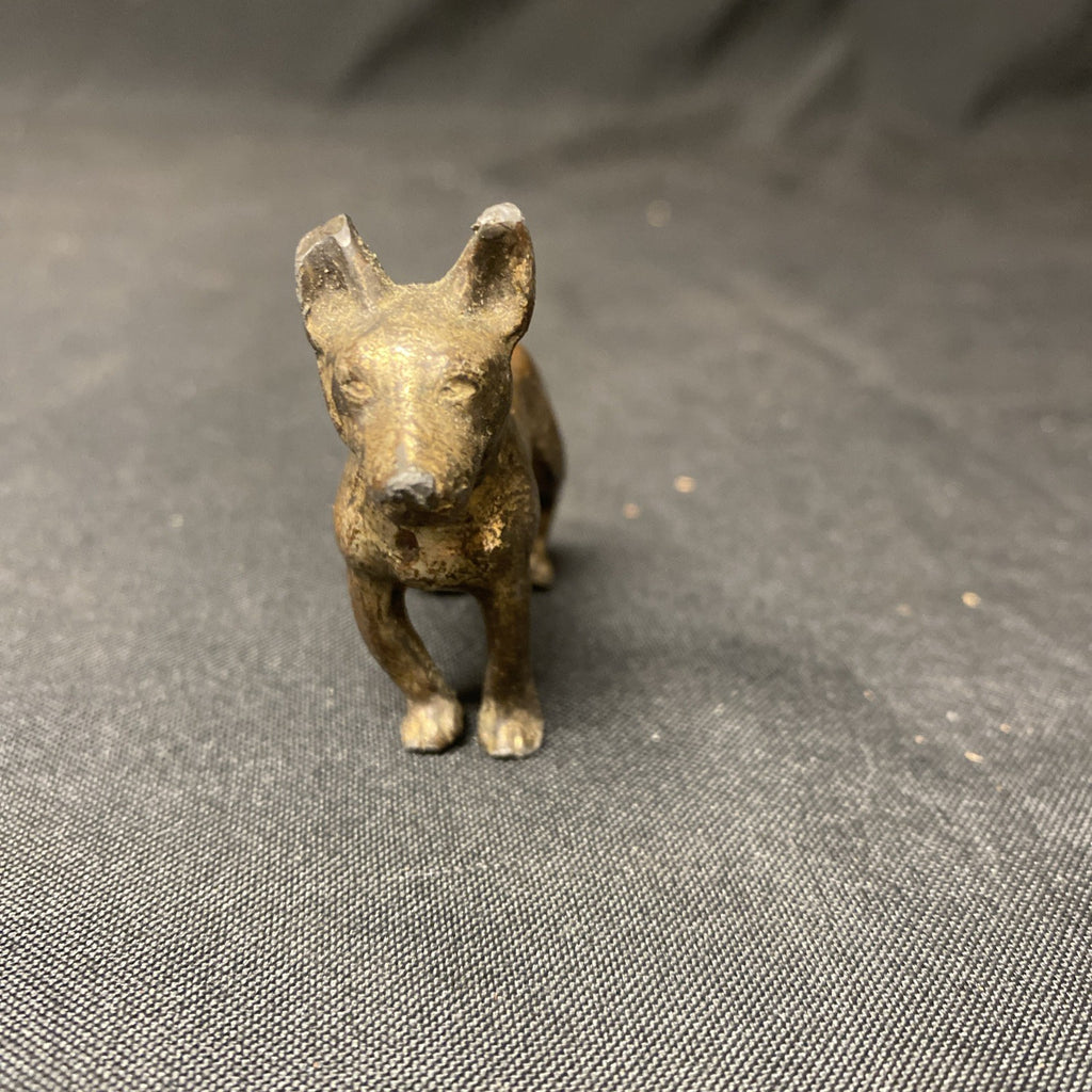 Brass Dog Alsation German Made in Germany Well Made 6cm - (1752)