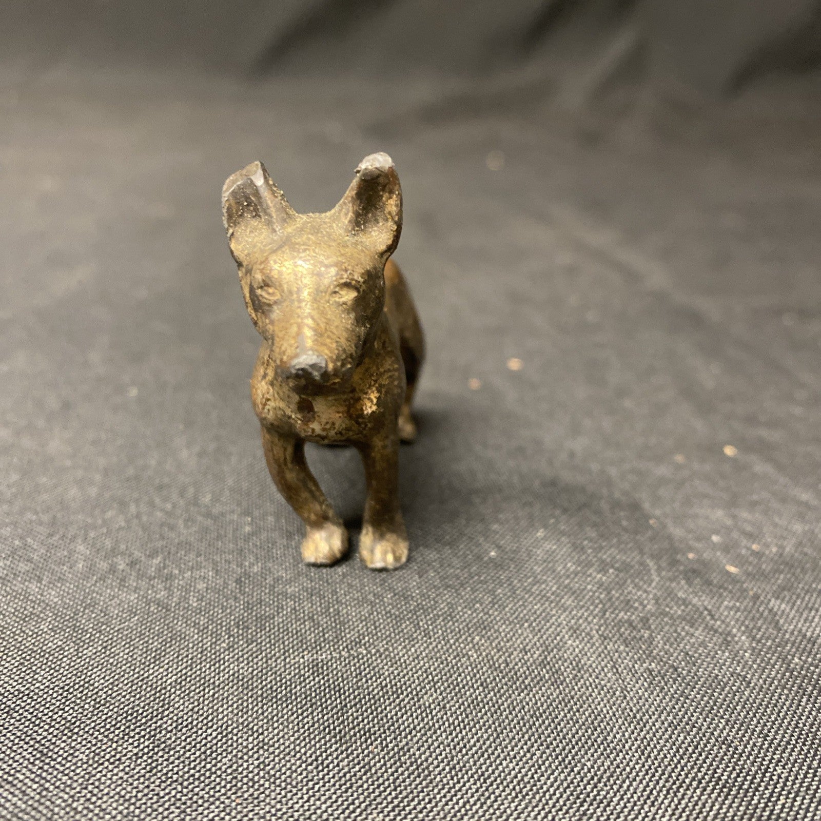 Brass Dog Alsation German Made in Germany Well Made 6cm - (1752)