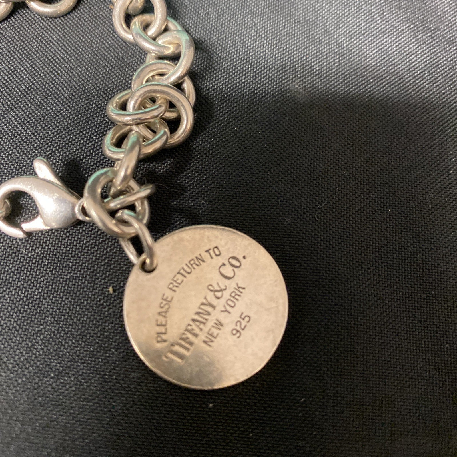 Tiffany & Co Please Return To Tiffany Round Tag Charm Bracelet 7” (1669)