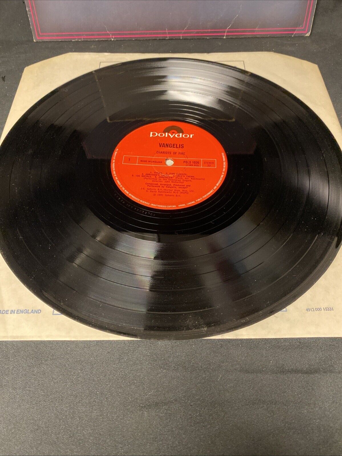 VINYL RECORD - Vangelis - Chariots of Fire Original Score 1981 LP - (5687)
