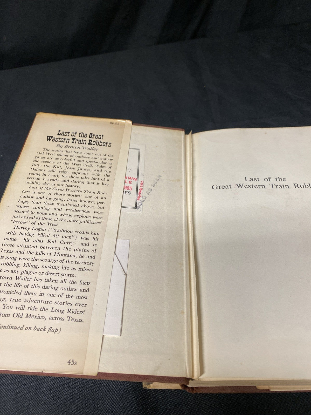 Book - Last of the Great Western Train Robbers - Brown Waller - 1968 - (1505)