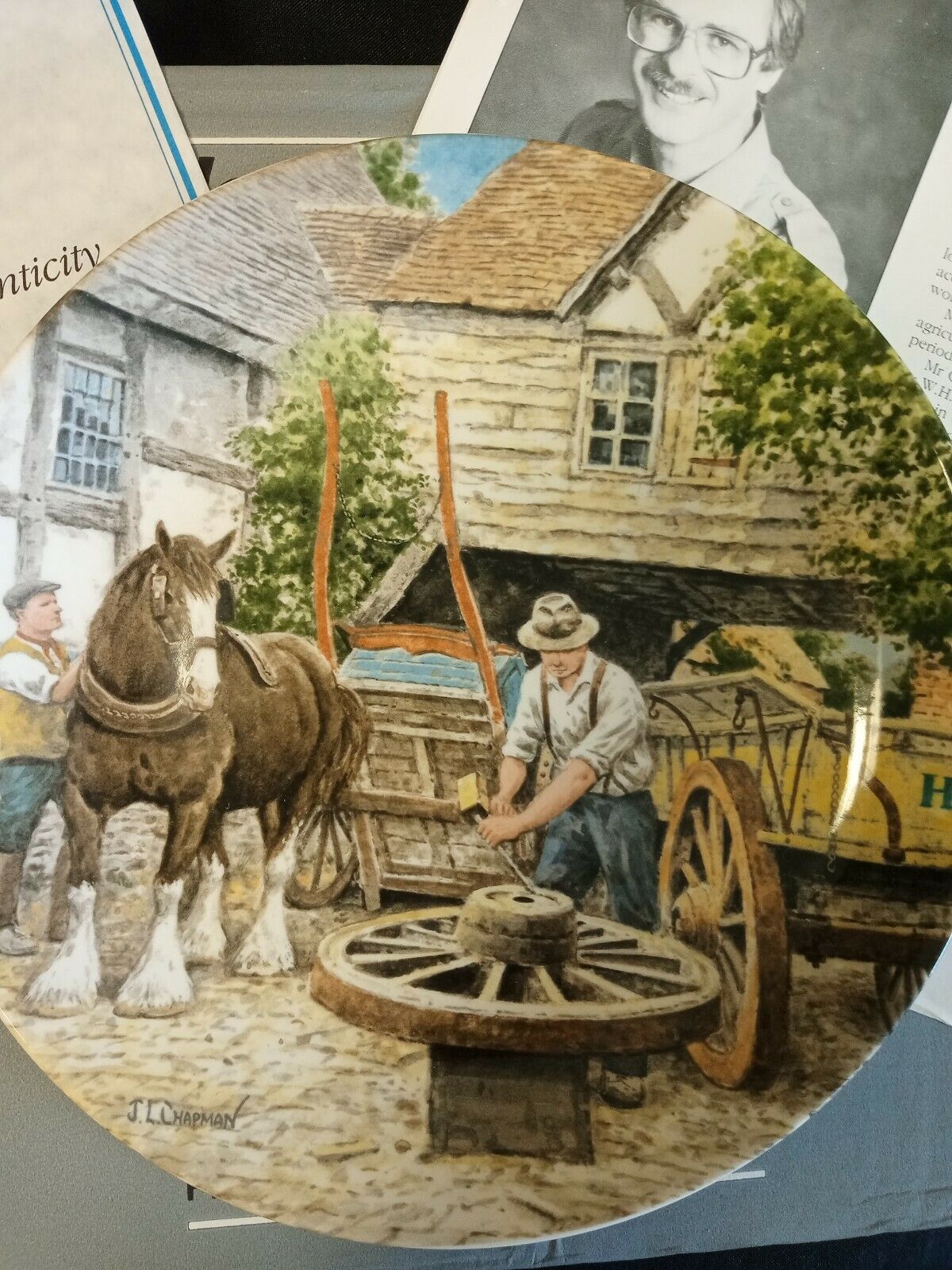 Wedgwood Queensware Collectors Boxed Plate Limited Ed. 1989 Wheelwright (7878)