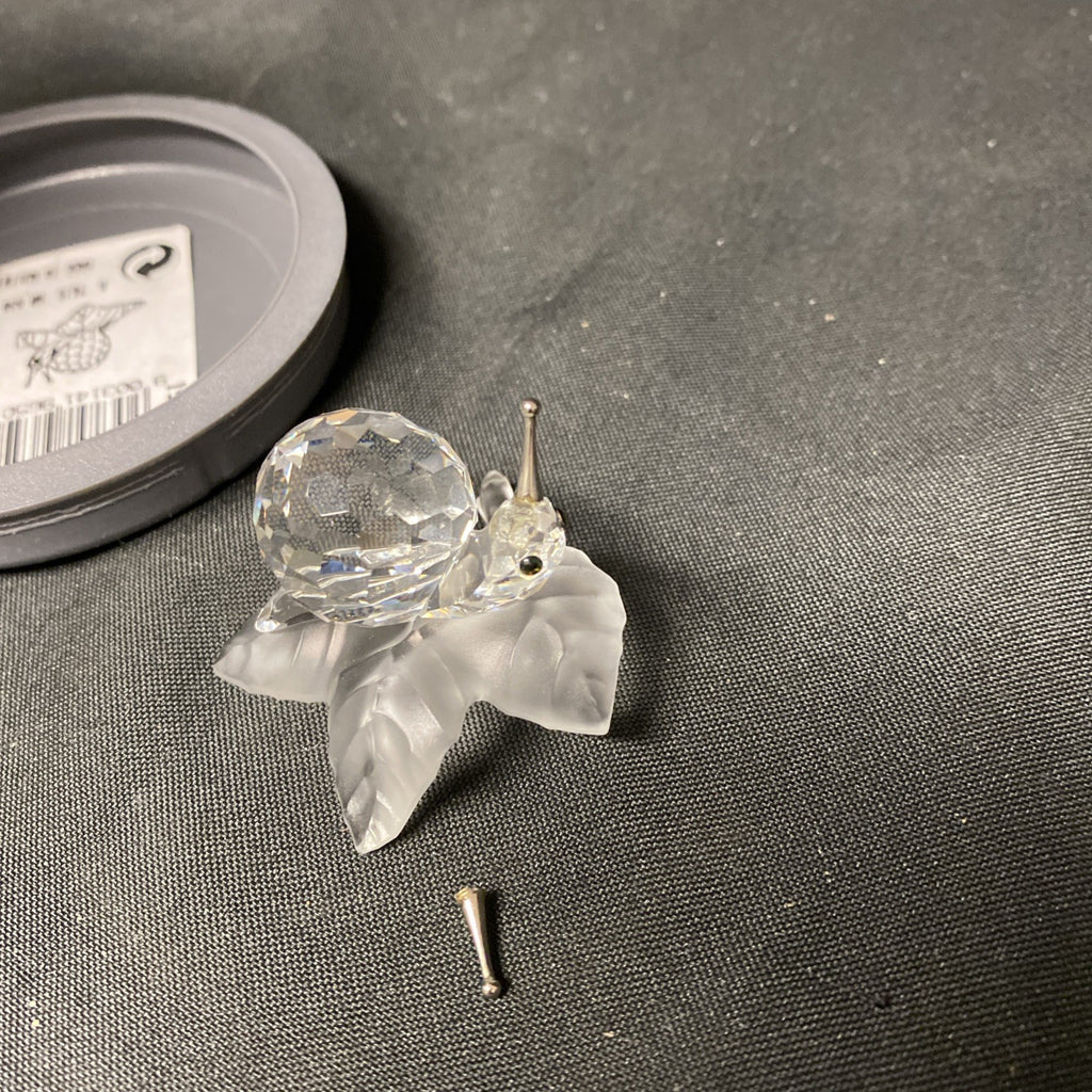 Swarovski Silver Crystal Small Snail on a leaf - Boxed SEE NOTE - (1617)