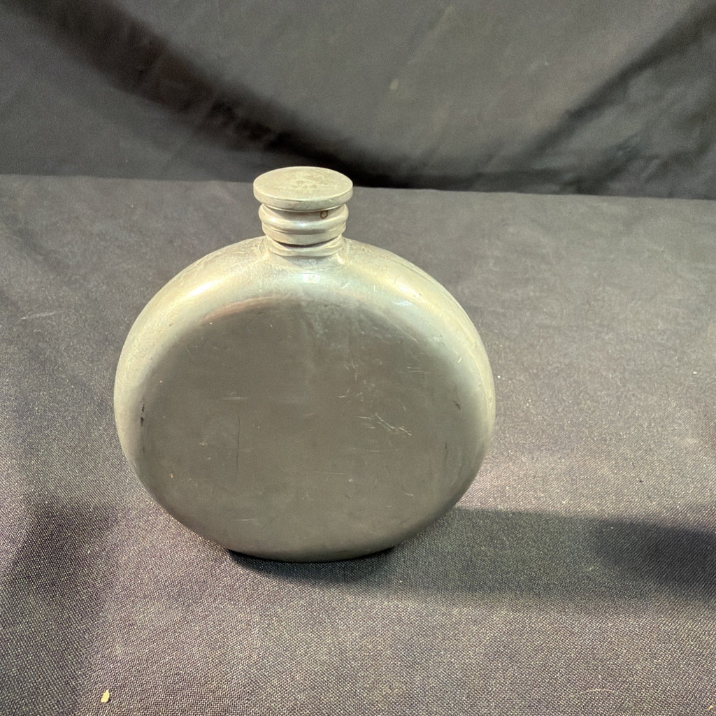Vintage Hip Flasks 1 x Pewter round and 1 x Steel Kidney Shape - (2029)