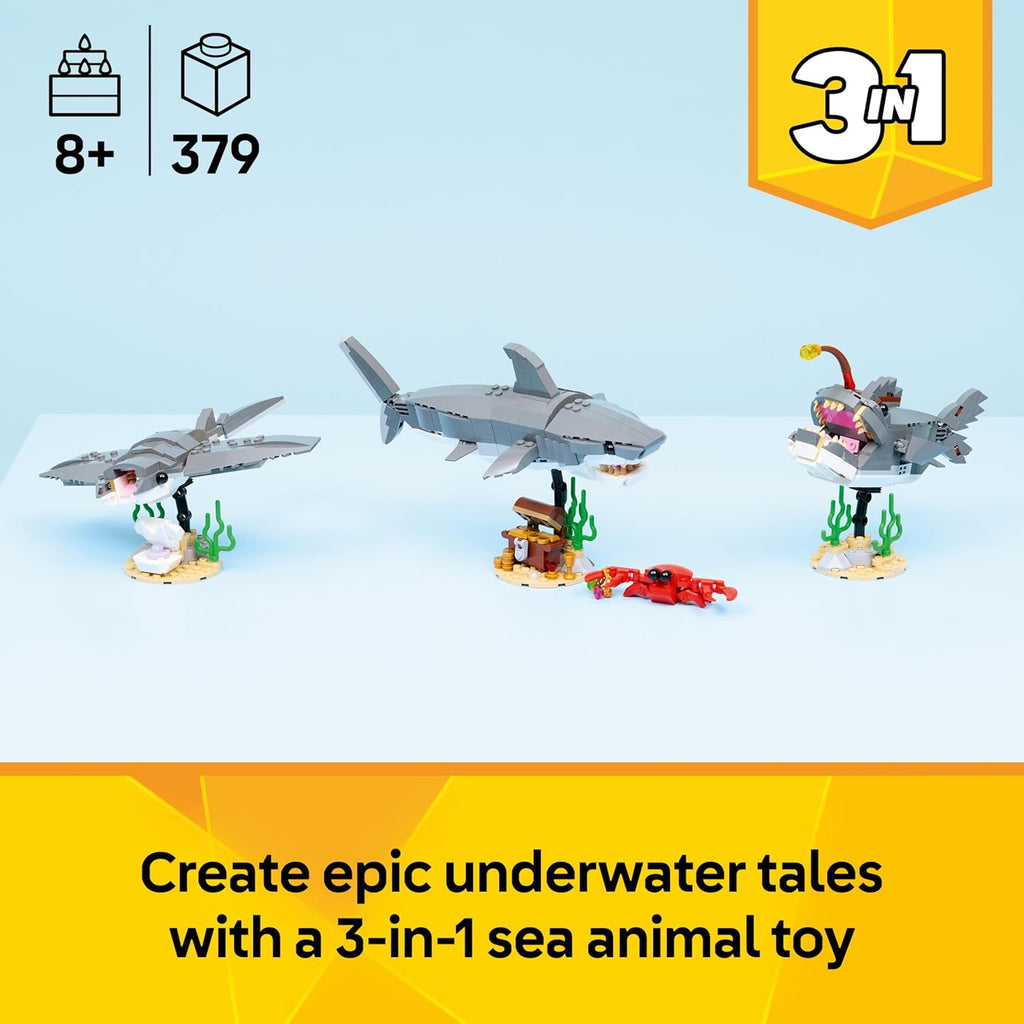 LEGO Creator 3 in 1 - Fierce Shark with Treasure / Angler Fish / Manta Ray - 31381
