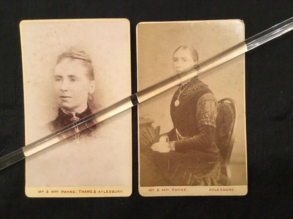 Victorian CDV Cabinet Photo 1890 Payne Aylesbury X2 Same lady - (2310)