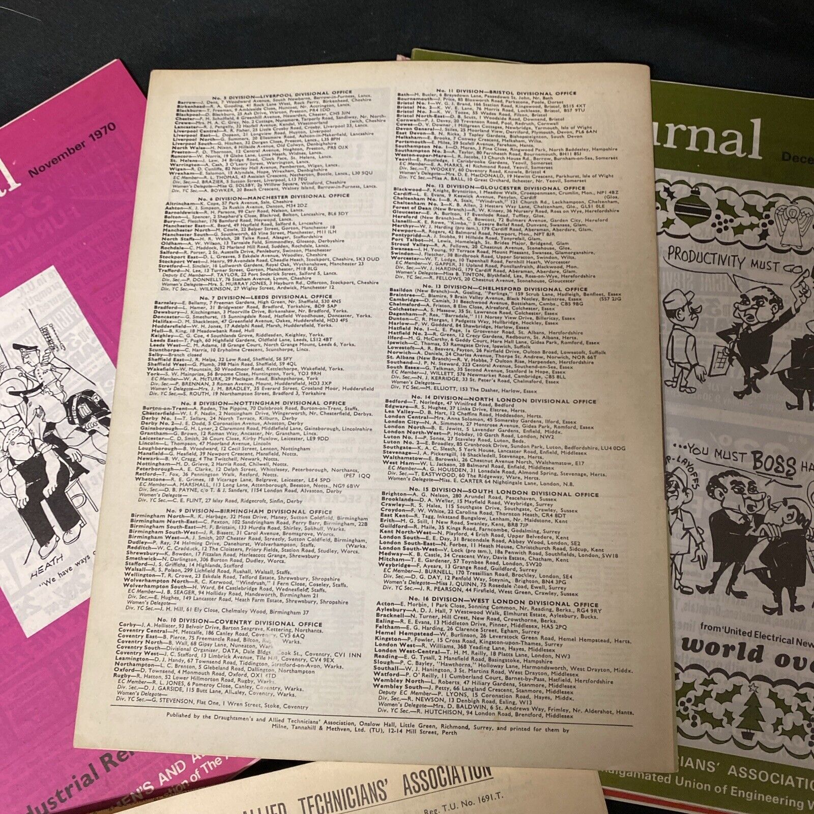 Draughtsmen's & Allied Technicians' Association Data Journals x 5 1970 - (5420)