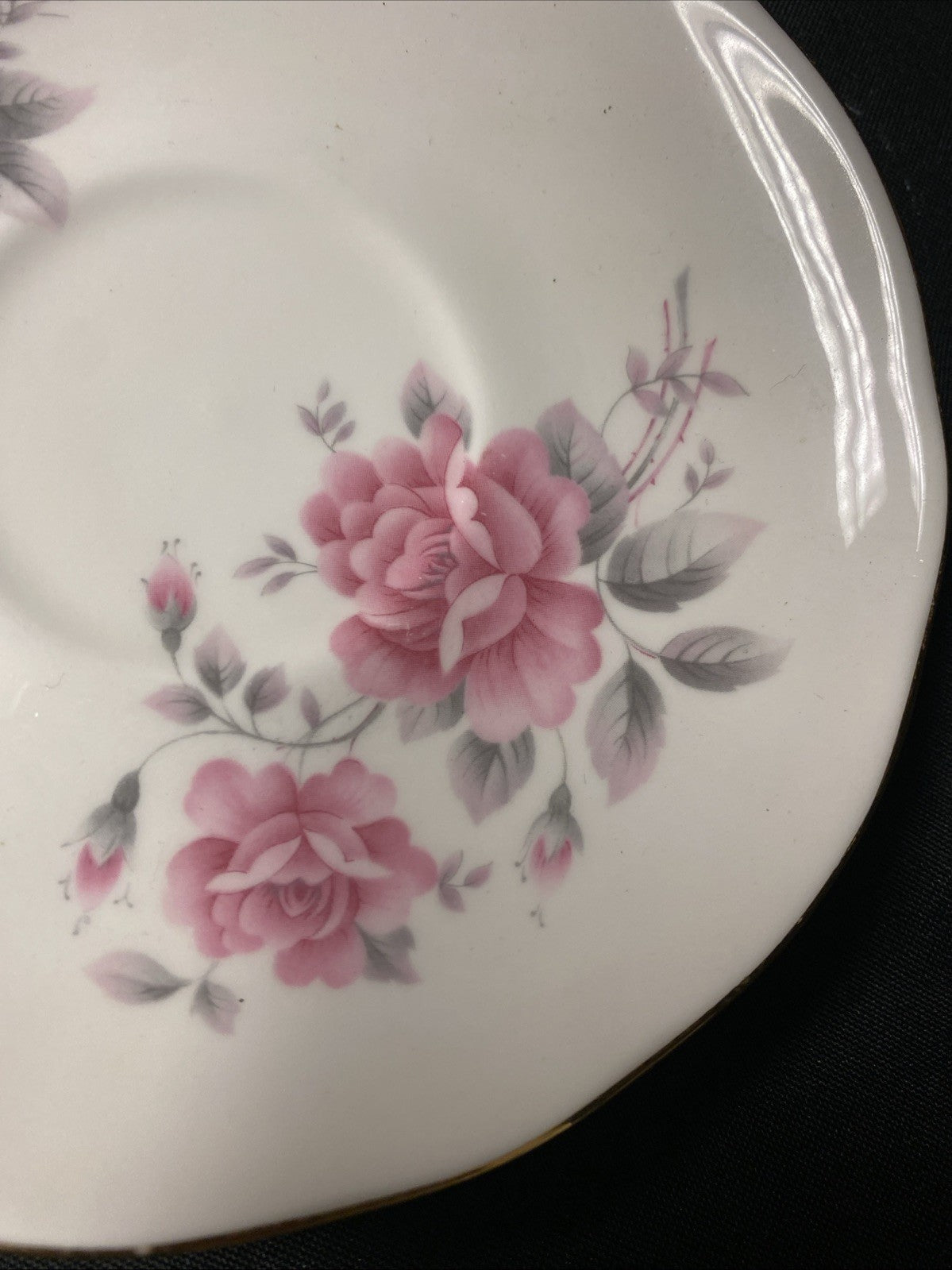 Duchess Fine China Pink Rose Pair of saucers (2) - (1590)