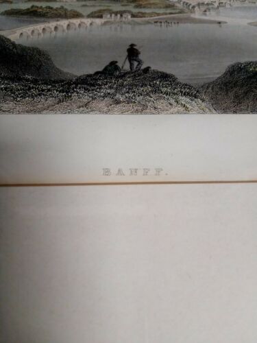 W.H.Bartlett R.Wallis 1840 Original Engraving BANFF - Framed - (7010)