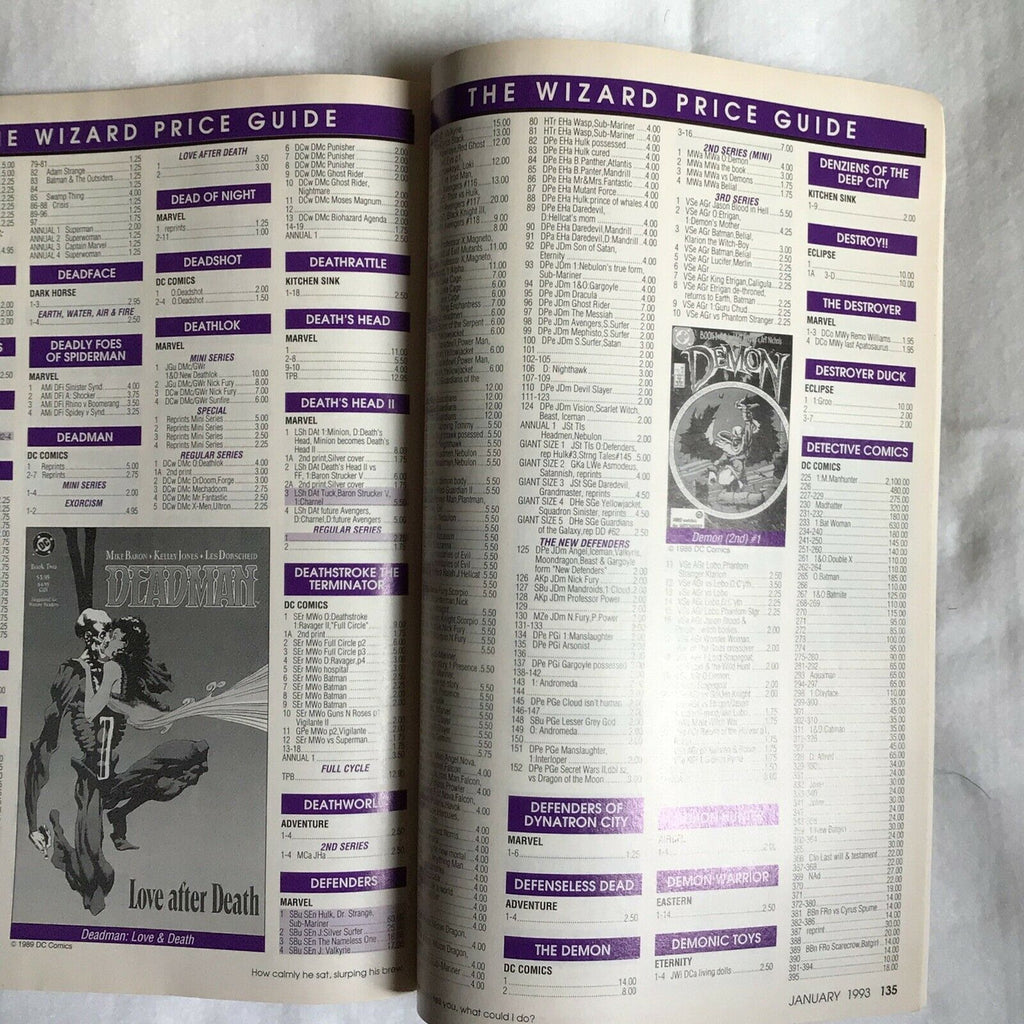 WIZARD Comic Collectors book and price guide No 17 January 1993 - (8895)