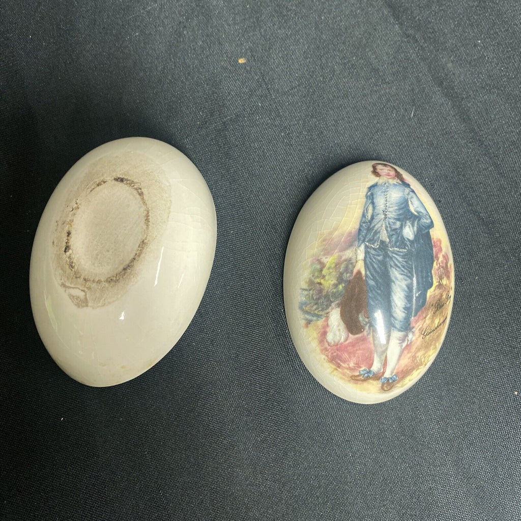 Trinket Box EGG - England China Egg Blue Boy by Gainsbourgh Design - (9208)