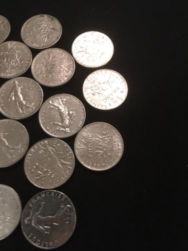 France Franc 1/2  Francs Coins x 19 - 1960's to 1990's - (2811)