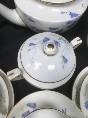 Royal Worcester SEDGLEY signed china RARE Art Deco 1923 - Teapot cups etc (2763)
