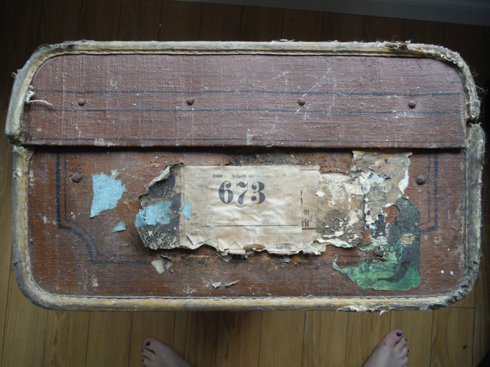 Vintage Luggage Trunk - Original - Garantiert Echt Rohrplatten 1900's (777)