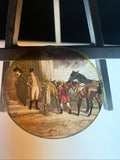 Magic Lantern Victorian Glass Round Handpainted Slide Horse Riding - (1094)