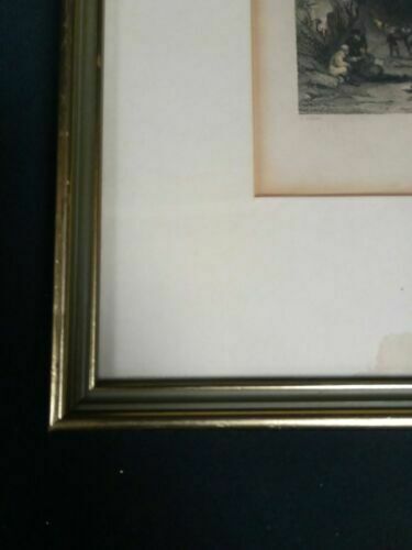 T. Allom R. Sands  1836 Engraving - Tamtallan Castle East-Lothian - Framed (7014