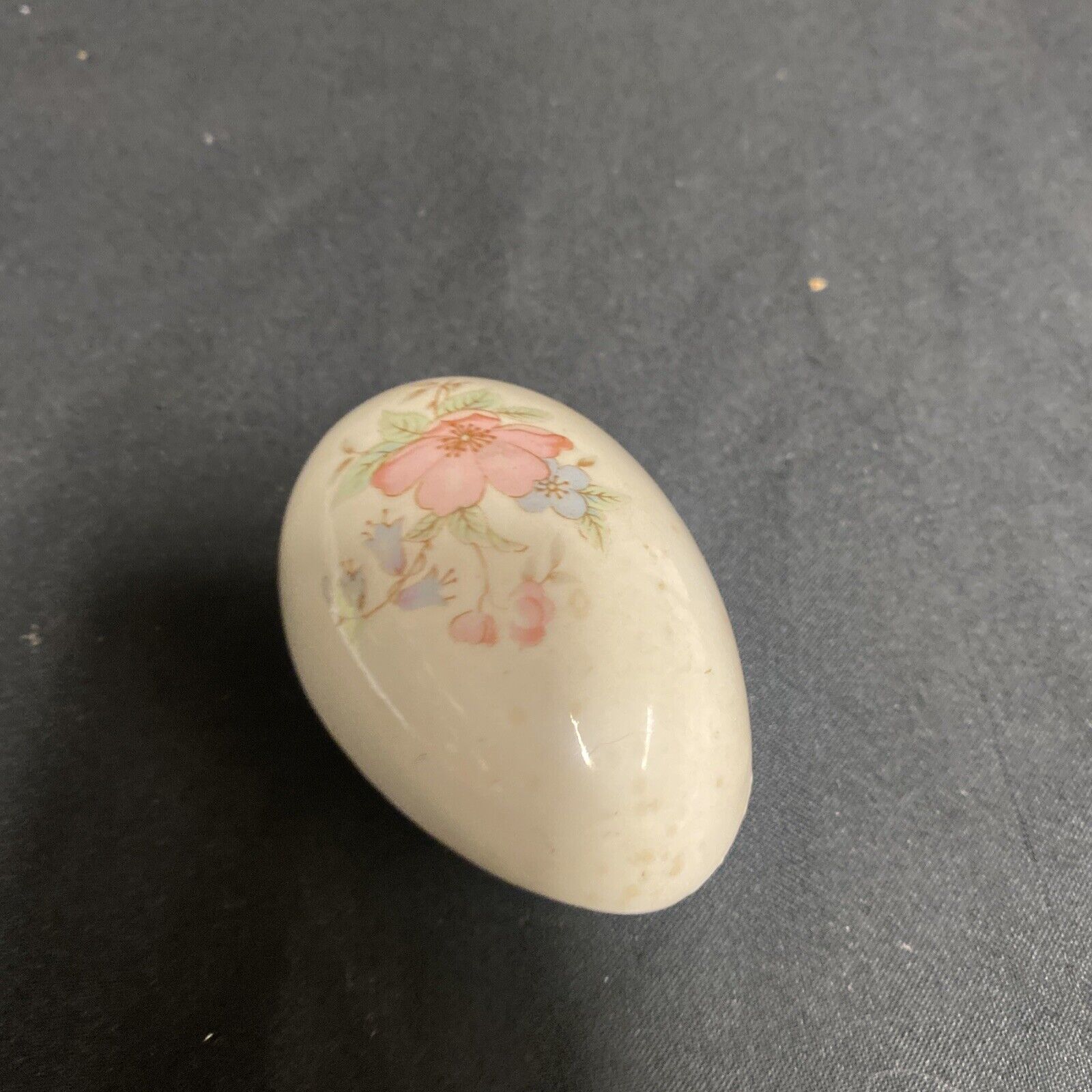 Trinket Box EGG -  England Pottery Floral Design - (9322)