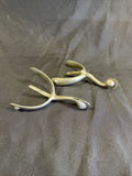 Antique Box Horse Spurs Pair Swan Neck Star on Spur late 1800 early 1900 - (8274