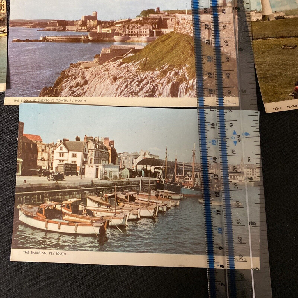 Vintage Harvey Barton Topographical Postcards PLYMOUTH x 8 - (8954)