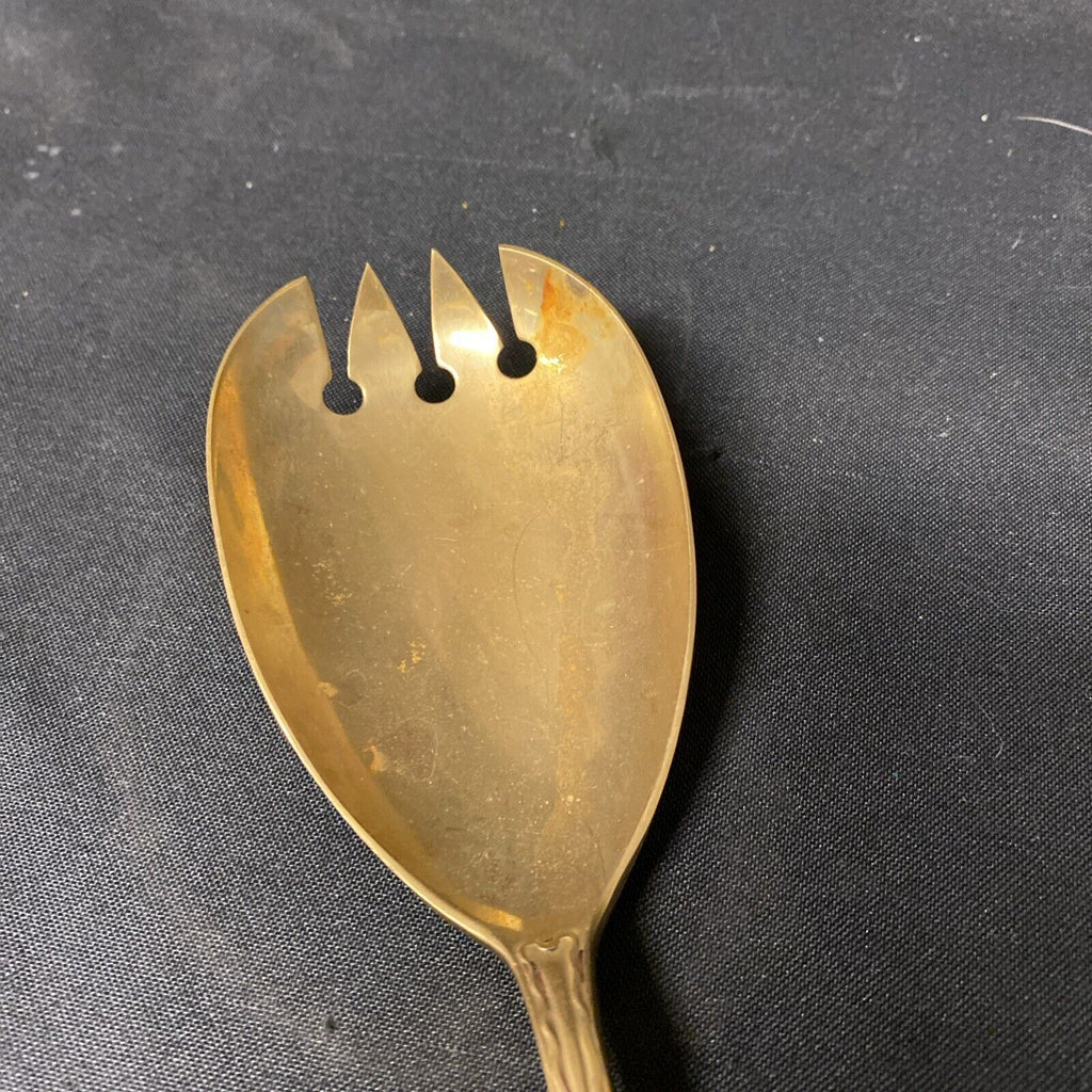 Vintage Dutch AUPHIR Gold Plated Large 23.5cm Serving Spoon / Fork - (5376)