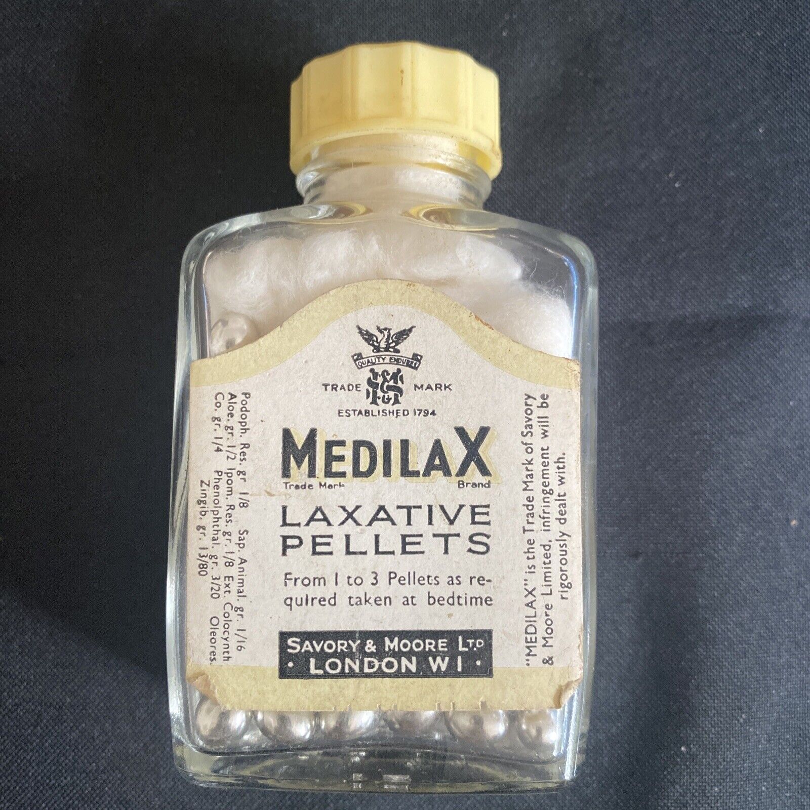 Antique Pharmacy Apothecary Unopened Medilax Laxative Pills - (9626)