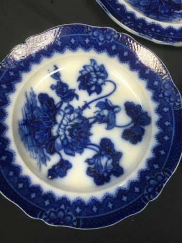 Thomas Dimmock & Co Kaolin Ware No 9 Stoneware Victorian x 3 plates 9" - (6672