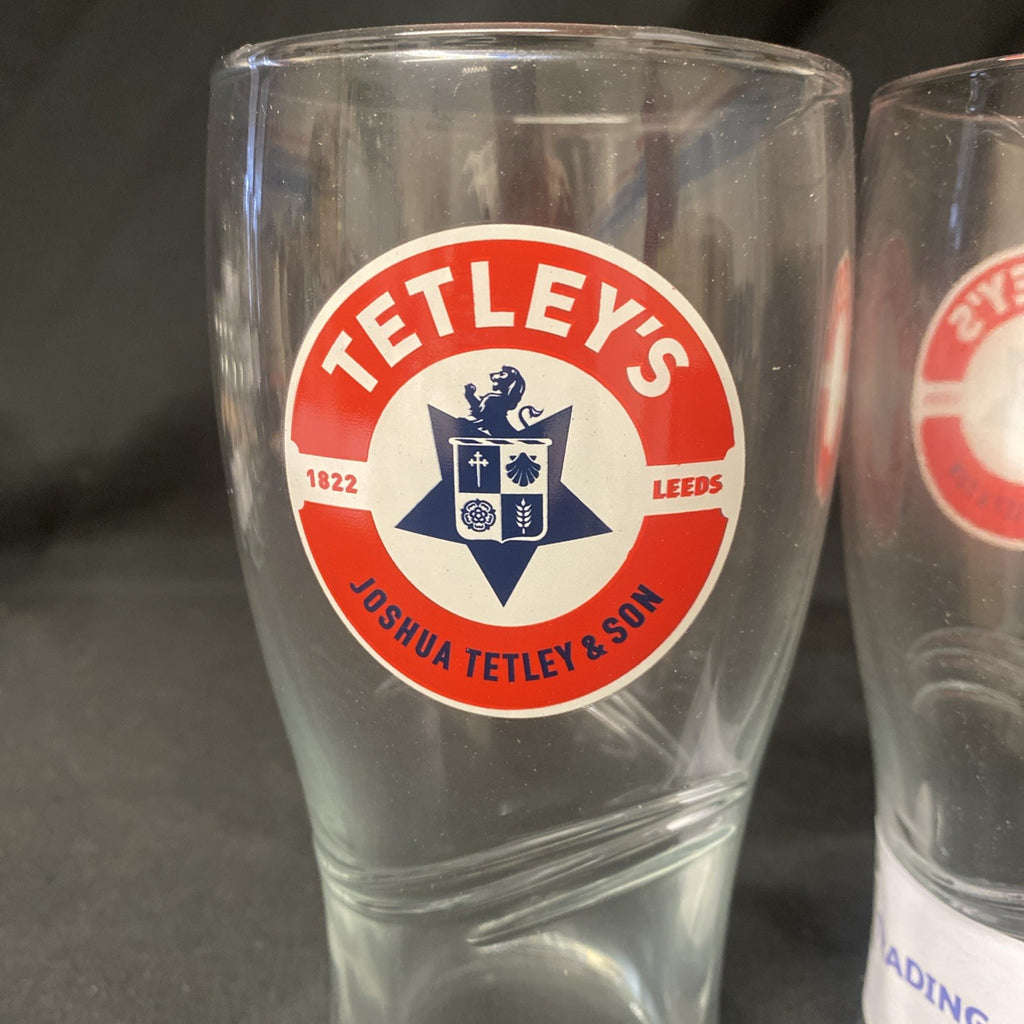 2X Tetley's of Leeds pint Glass Drinks Home Bar Pub Party (1462)