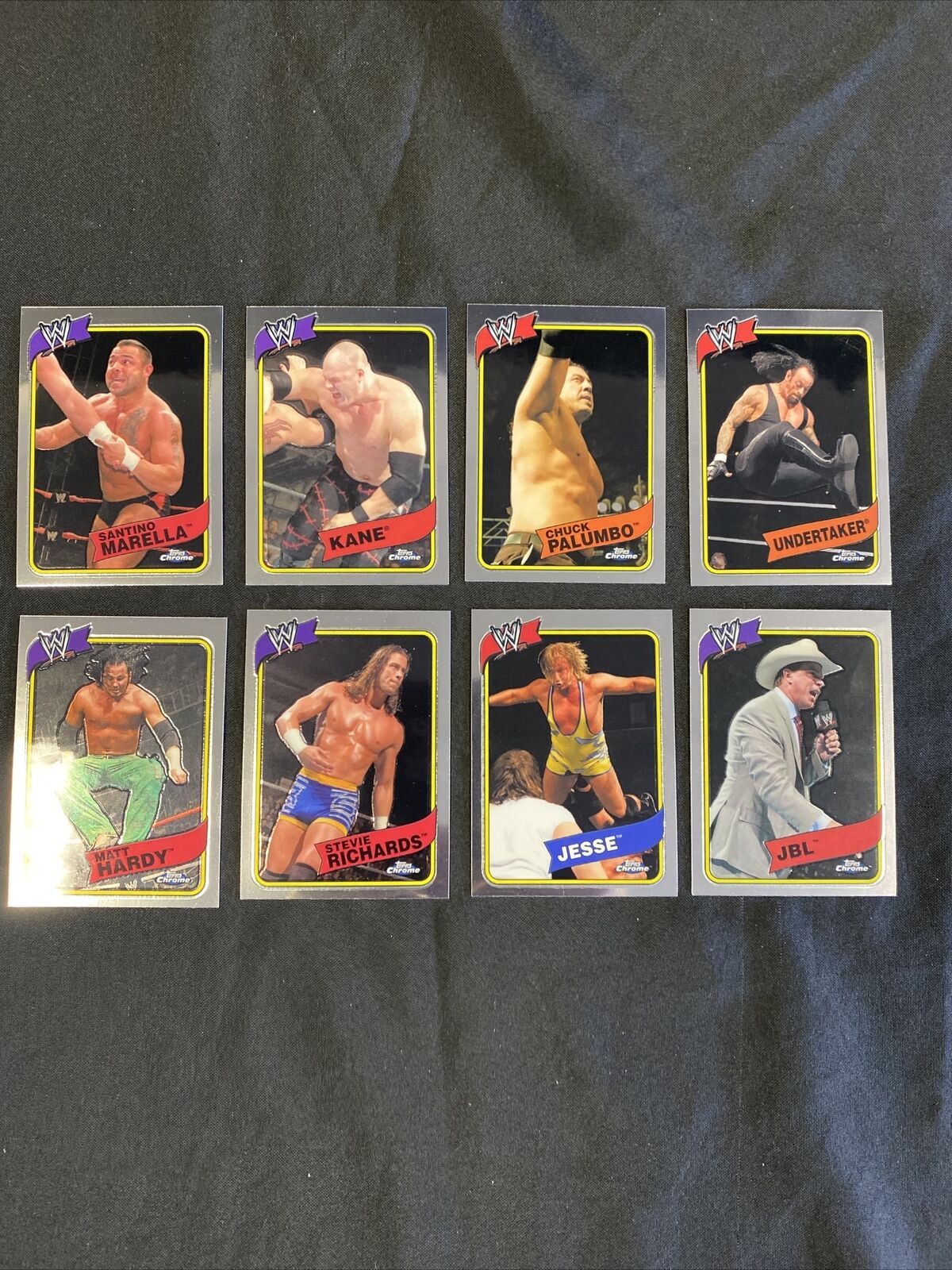 Topps WWE Chrome 2008 MINT Opened to Identify 8 x Chrome Cards - (7363)