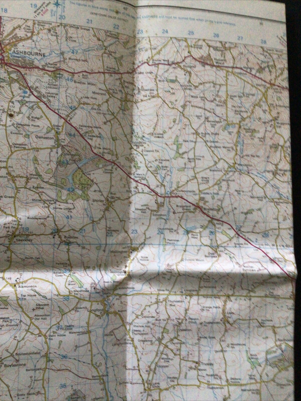 MAP - Ordnance Survey 2cm-1km '87 Landranger#128 Derby Burton upon Trent (8674