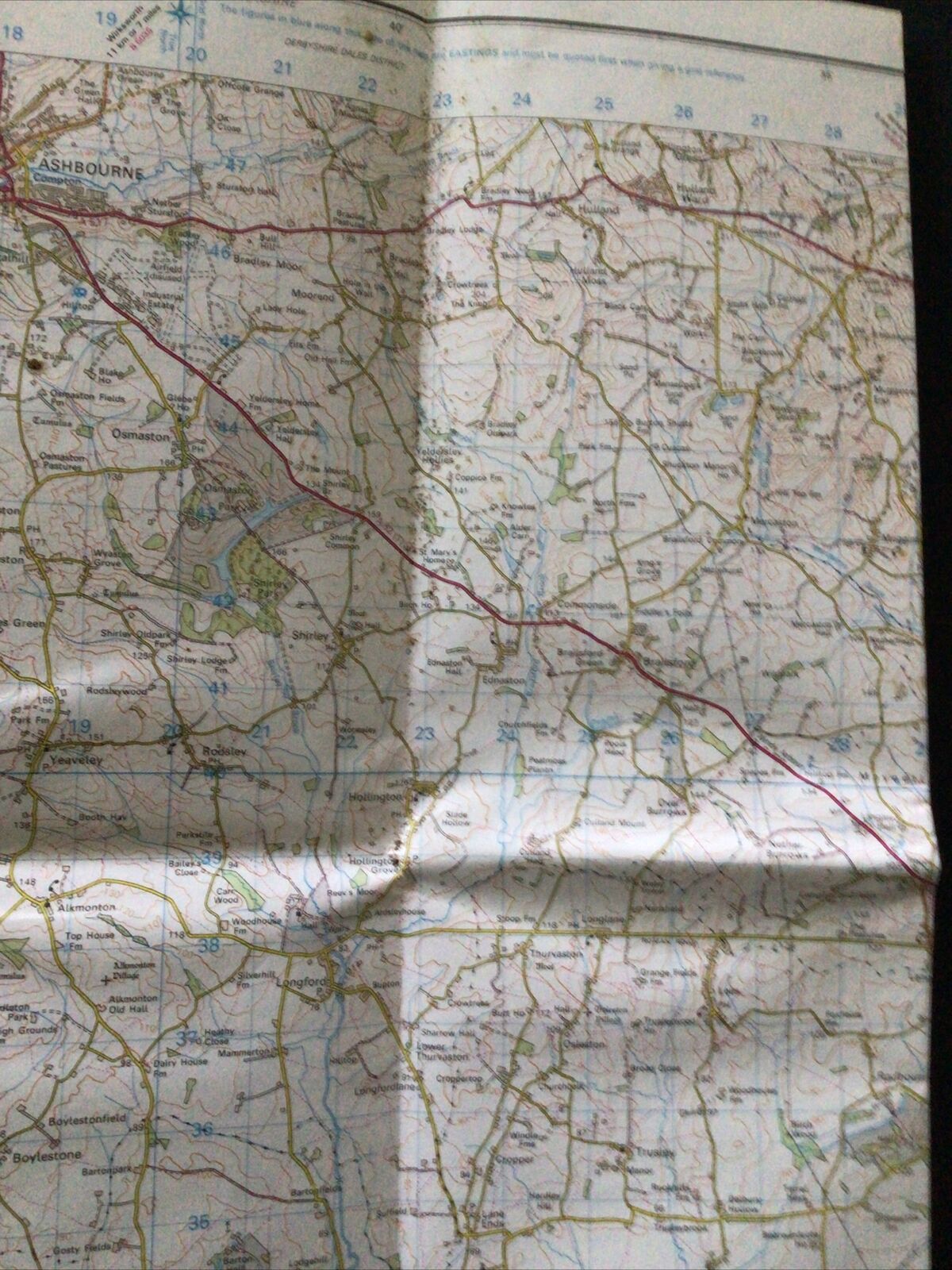 MAP - Ordnance Survey 2cm-1km '87 Landranger#128 Derby Burton upon Trent (8674