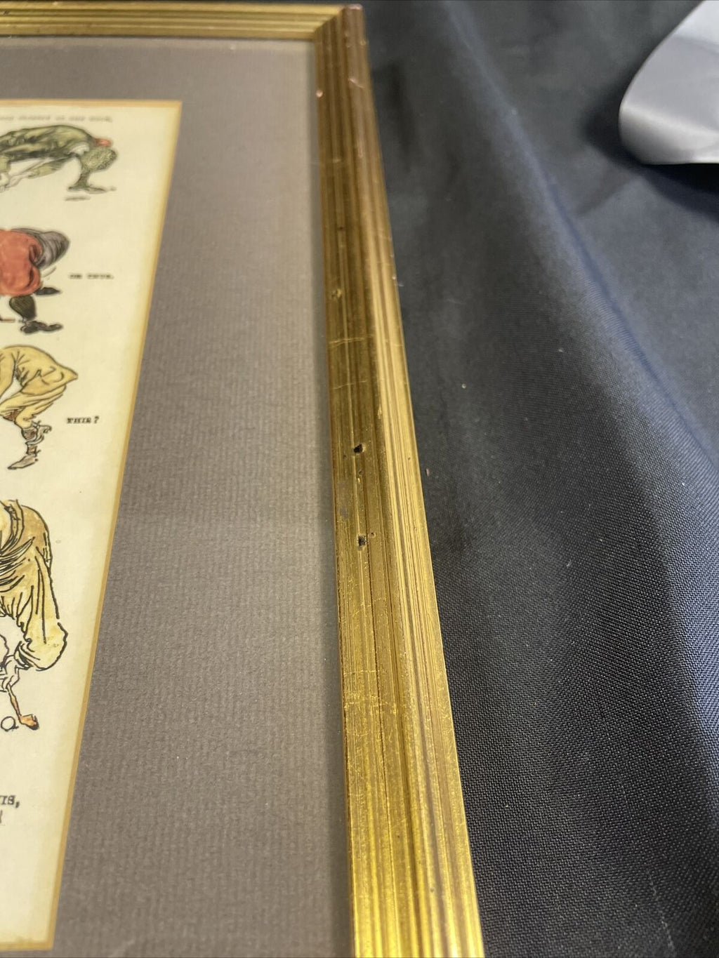 Vintage Print Holiday Putts by Mr Punch Framed Glazed 36cm x 31cm - (8139)