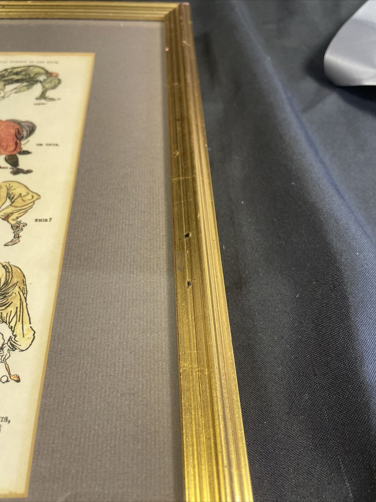 Vintage Print Holiday Putts by Mr Punch Framed Glazed 36cm x 31cm - (8139)