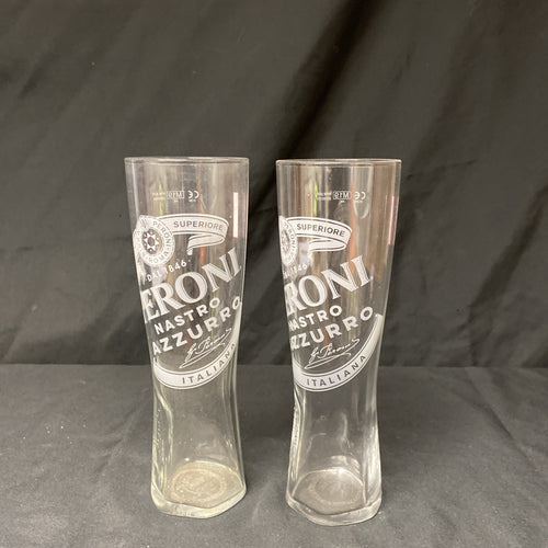 2X Peroni Nastro Azzurro Pint Glasses Lager Beer Bitter Drinks Home Bar Pub Party -(1328)