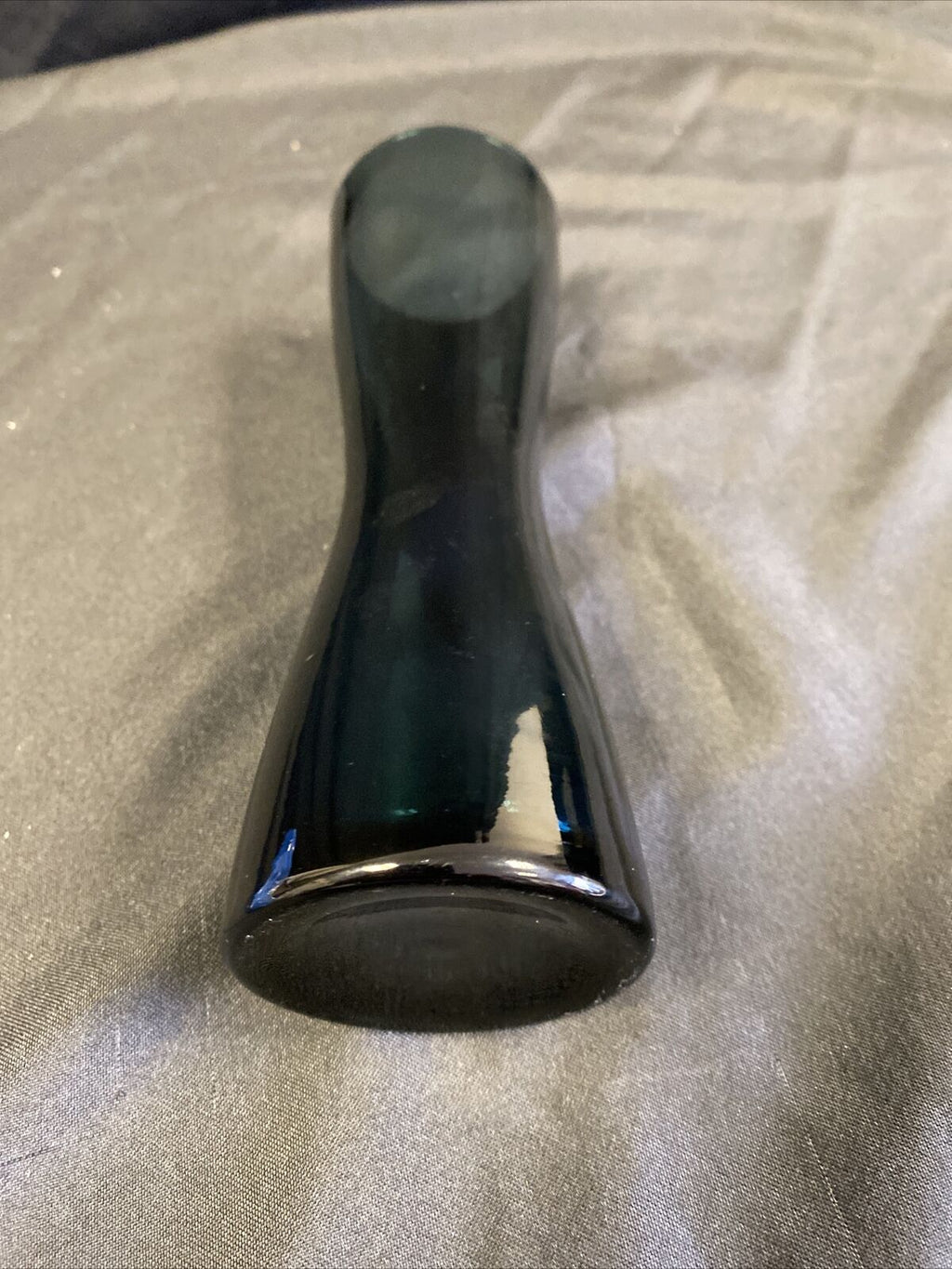 Retro 60's blue glass designer vase 20cm Tall perfect condition - (7740