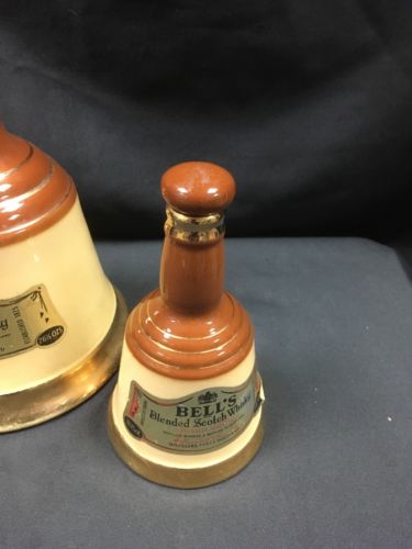 WADE Bell's Scotch Whisky Bell decanters - 1 x 26.5ozs + 1 x 18.75cl - (2786)