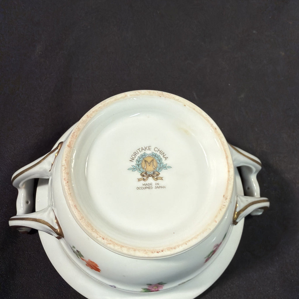 Noritake Occupied Japan Two Handled Lidded Bowl Excellent Cond. - (2063)