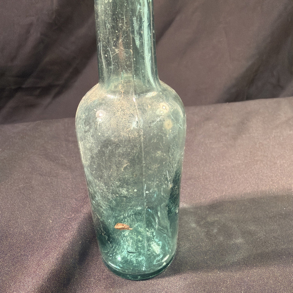 Antique Glass Bottle Gartons with glass stopper 1800's 20cm tall - (2014)