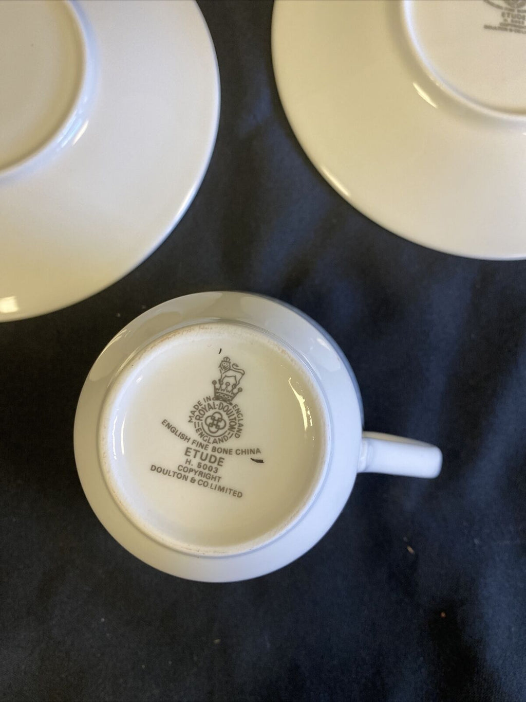 Royal Doulton ETUDE H5003  Two saucers and One Tea cup Nice condition - (7652)