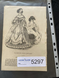 Victorian Regency London Fashion Engraving Plate Two page January 1800's (5297)