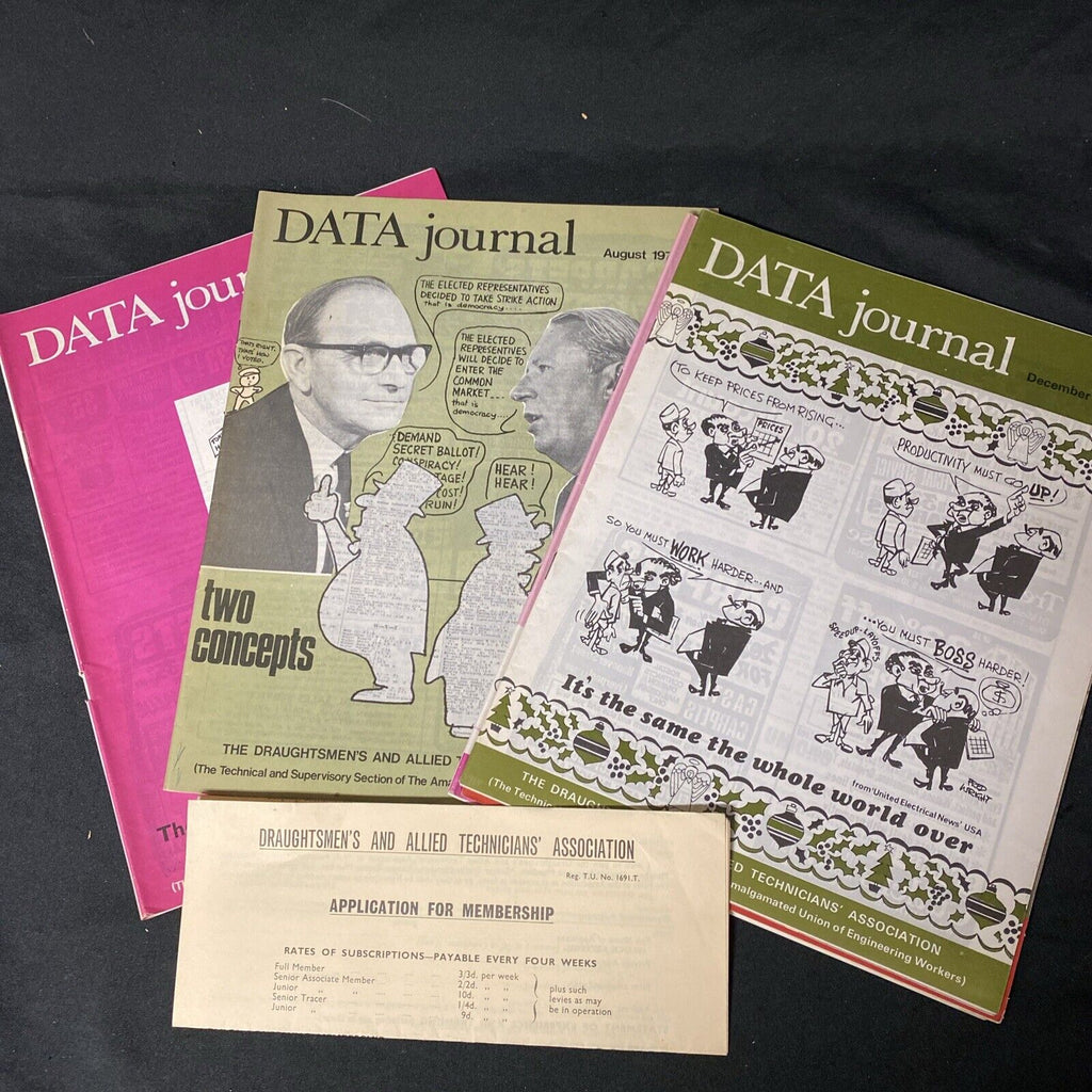 Draughtsmen's & Allied Technicians' Association Data Journals x 5 1970 - (5420)