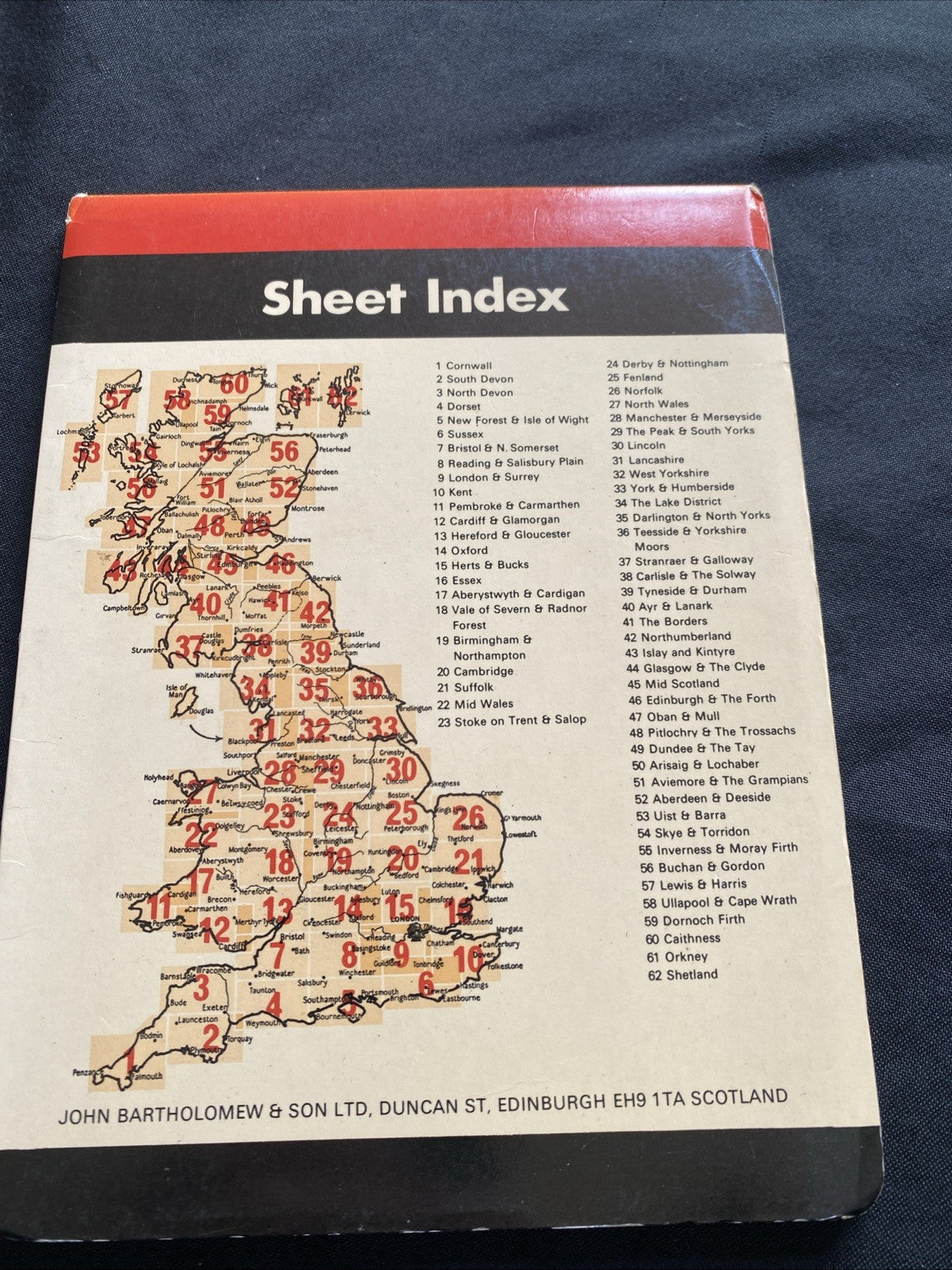 Hereford & Gloucester Bartholomew National Map 1:100 Scale #13 (1261)
