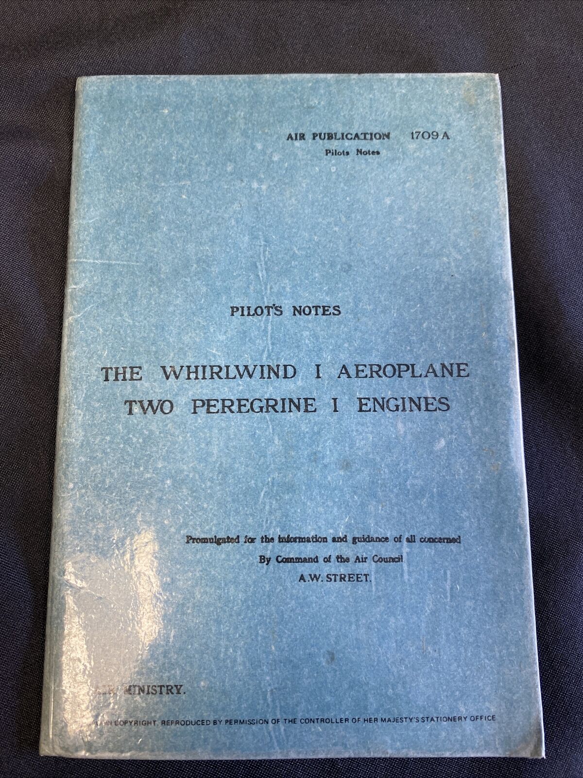 Whirlwind 1 Aeroplane Two Peregrine 1 Engines Pilots notes MINT 1940 - (7756)