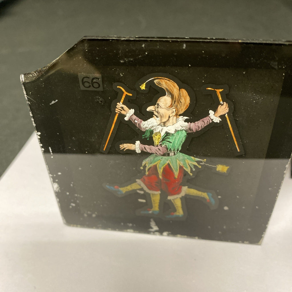 Magic Lantern Victorian Glass Square Handpainted Circus x 3 Slides (1064)