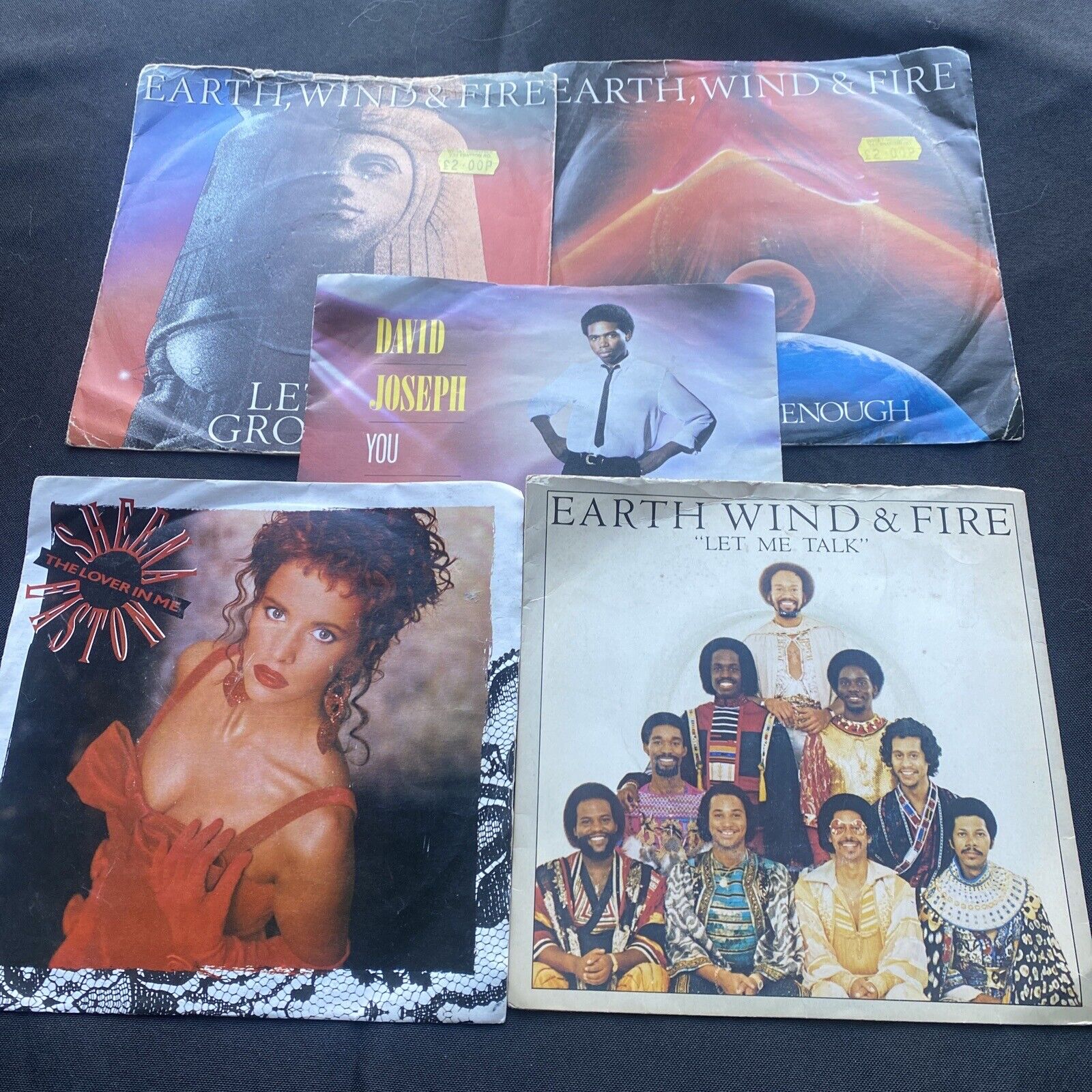 Vinyl Records 7" Singles 5 x 1980's Earth Wind Fire, Sheena Easton Etc - 9450