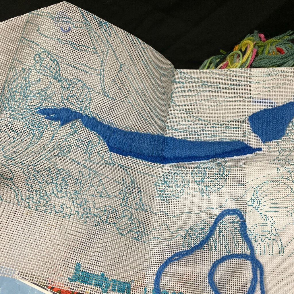 Janlynn LS243 Longstitch Dolphins 18" x 14" Small Amount Part done - (5347)