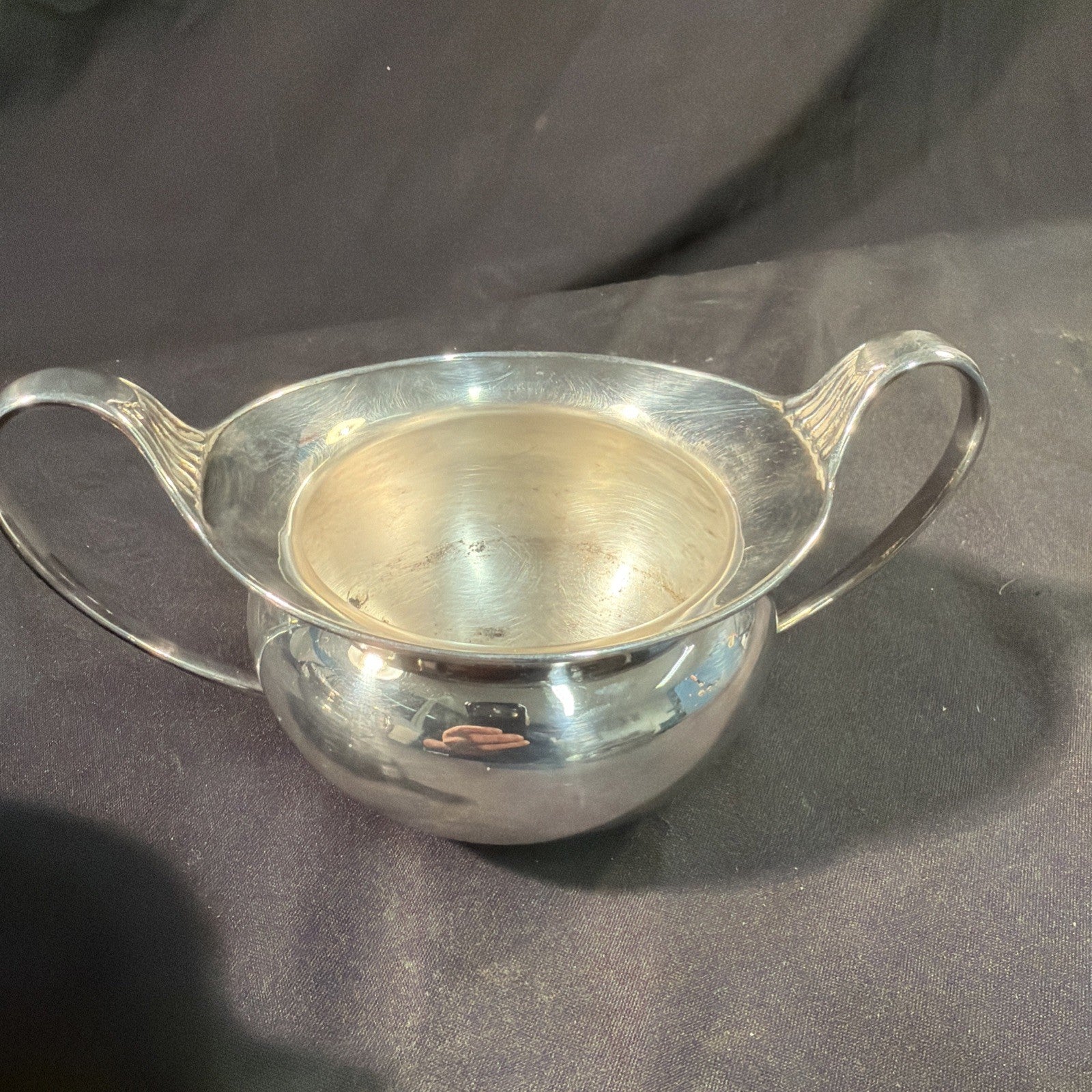 Silver Plate 1920's Sugar Bowl and Creamer Excellent Condition - (2059)